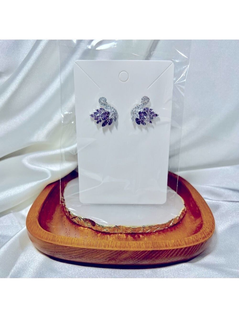 Purple Swan Stud Earrings